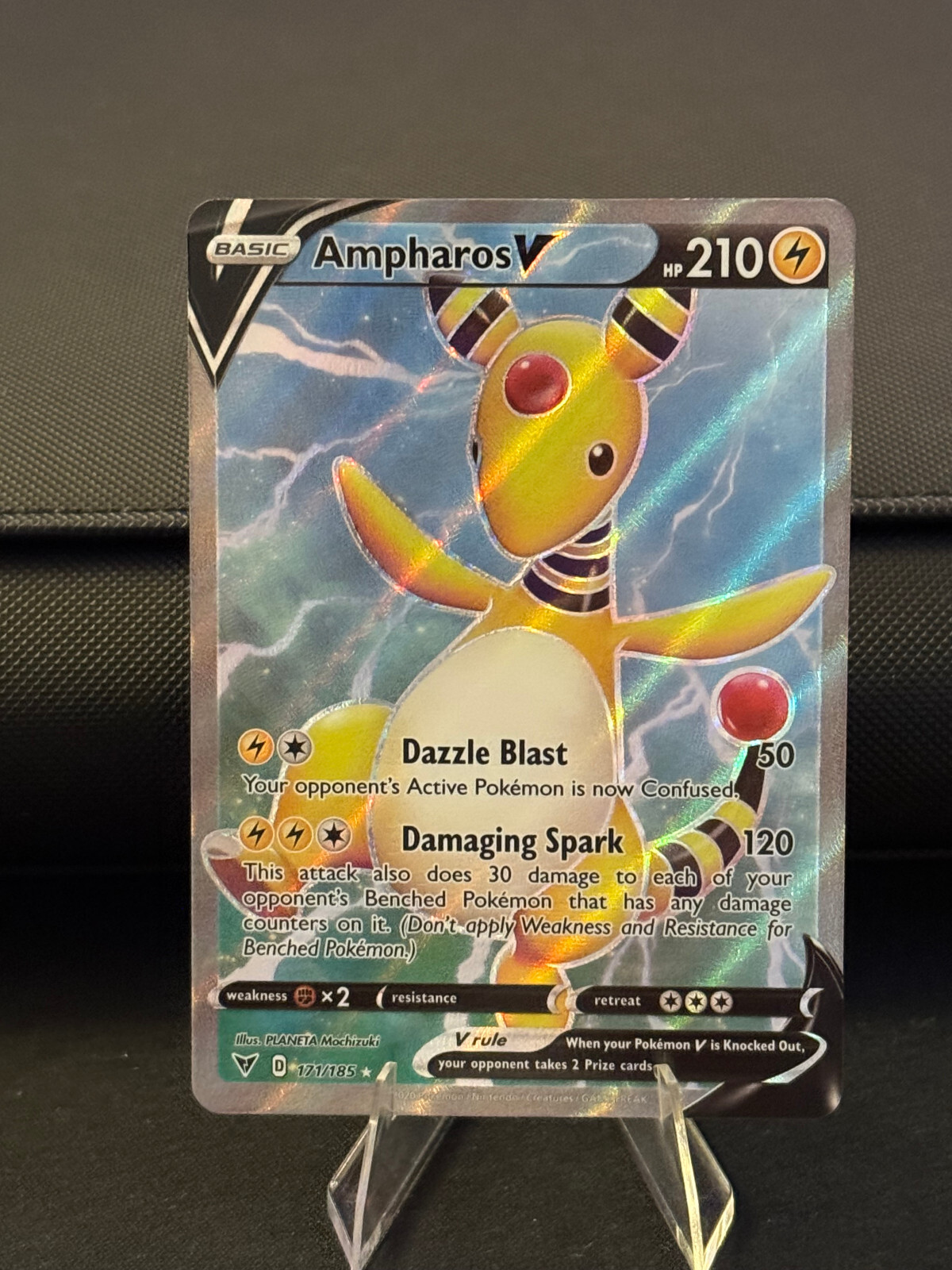Ampharos V - 171/185 - Pokemon Vivid Voltage Sword Shield Full Art Rare Card NM