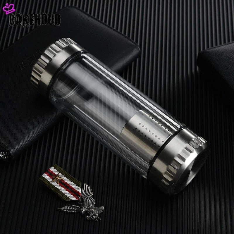 Affaires Type Luxe Eau Verre Bouteille Acier Inoxydable Infuseur Thé Filter - Photo 4/4