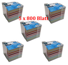 5 x 800 Notizzettel bunt o. weiß Zettelbox N...