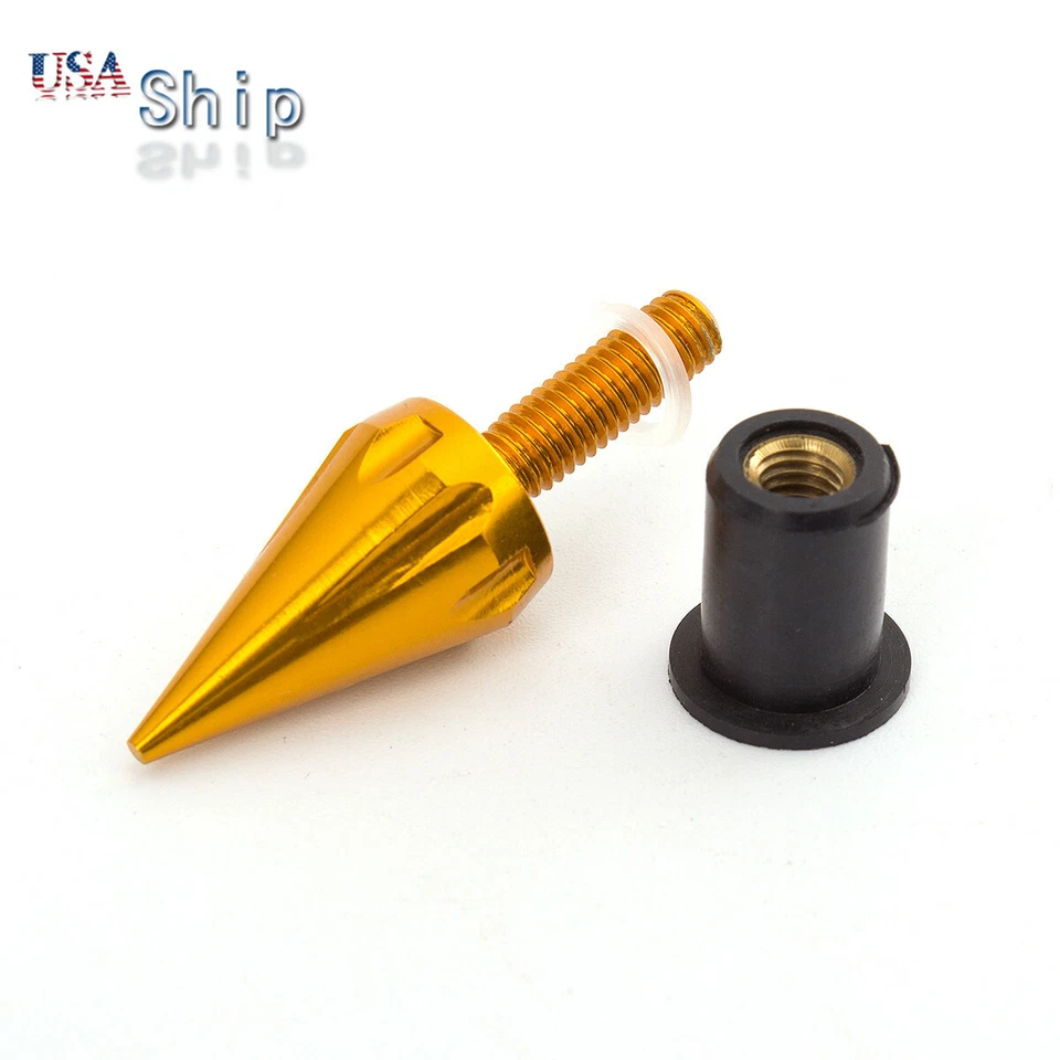 CNC Gold Motorcycle Windscreen Windshield SPIKE Bolt Kit Wind Screen Bolts Screw - Image 4 of 4