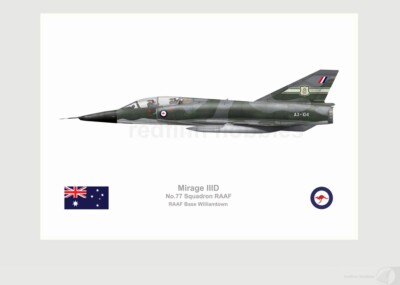 Warhead Illustrated Mirage IIID 77 Sqn RAAF A3-104 Aircraft Print