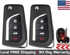 2x New Replacement Transponder Key Remote For Toyota H chip - Read Description