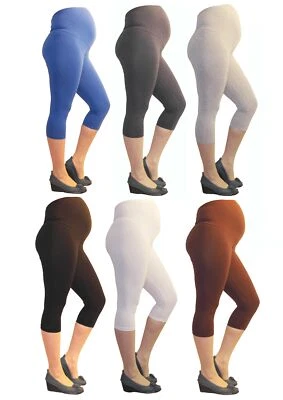 Umstand Hose Capri 3/4 Leggings Umstandsleggings Baumwolle Leggins kurze - Bild 1 von 4