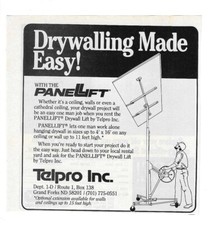 1988 Panellift Drywall Lift By Telpro & Stanley U-install Replacement Doors Ads
