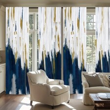 2 Panels 3D Abstract Watercolor Curtains Window Drapes for Bedroom Living Room