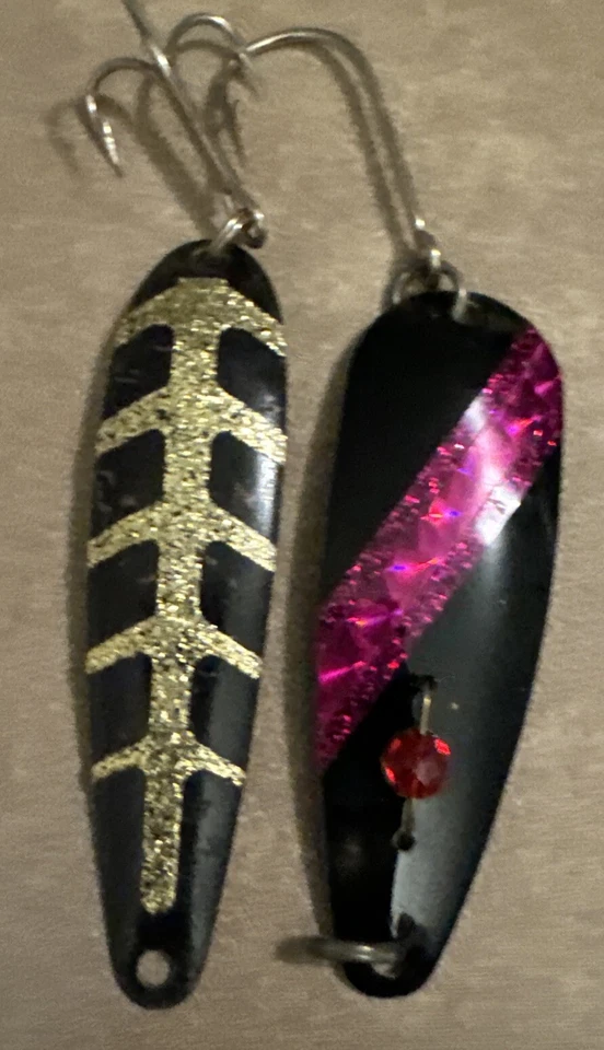 "Lote-6 cucharas de arrastre vintage surtidas de 3"" salmón trucha Walleye lucio del norte" Foto 3 de 4