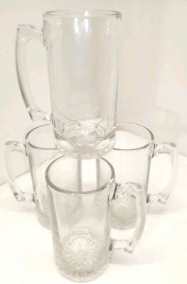New 26.5 Ounce Greenbrier International Heavy Duty Glass Beer Mug Set of 4