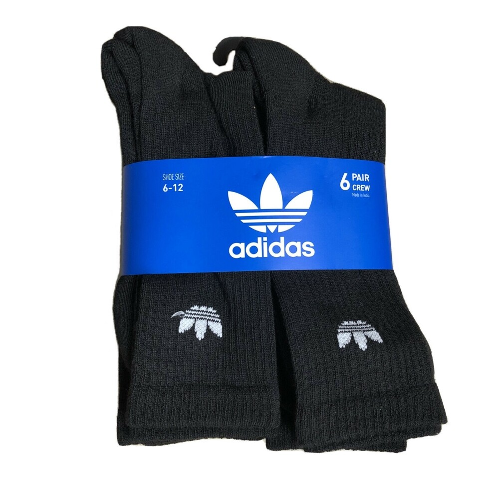 adidas Men's Originals Trefoil 6 Pack Crew Socks | eBay