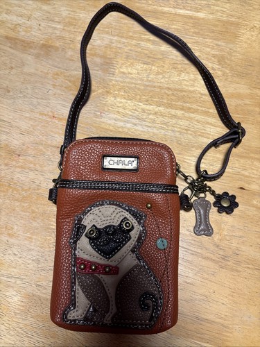 Chala Crossbody Purse Fawn Pug Dog Cellphone Wallet Travel Bag