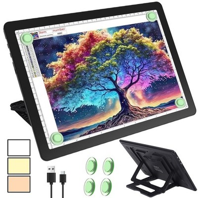 Rechargeable A4 Light Pad with Built-in Stand, Magnetic Tracing Light for Dra...