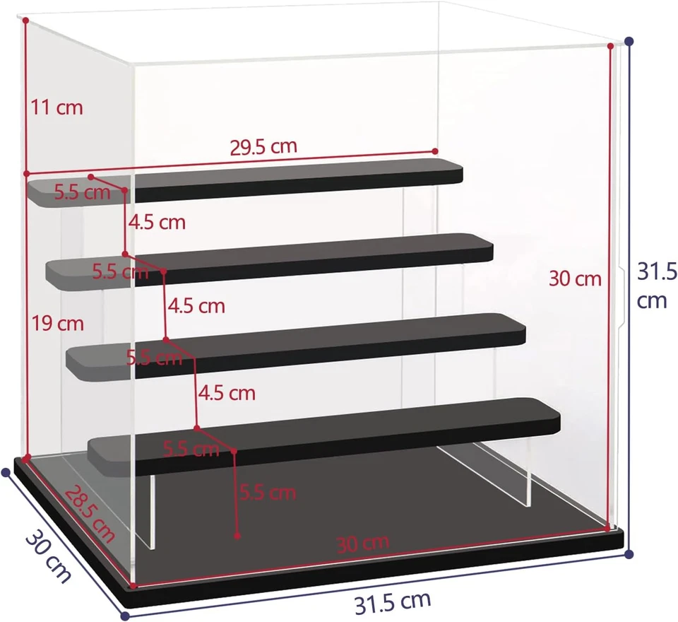 Vetrina a 5 Ripiani in Acrilico Trasparente per Modelli, Mini Personaggi, Pop Ma - Immagine 2 di 4
