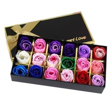 18Pcs / box Simulation Rose Soap Flower With Ribbon Wedding Souvenir Creative Ro