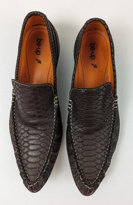 be-up Brown Leather men s shoes Size 44 CA716/1 US size 10.5 python? exotic