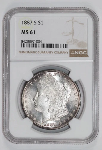 1887-S MORGAN DOLLAR NGC MS61