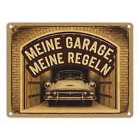 Oldtimer - Meine Garage Meine Regeln Metallschild In 15X20 Cm