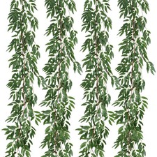 RECUTMS 4Pcs Artificial Willow Leaves Vine Twigs 5.7Ft Silk Willows Leaf Ivy Gar