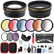 67mm Lens Accessory Kit - Includes Filter Sets, Case & Cleaning Kit by Deco Gear