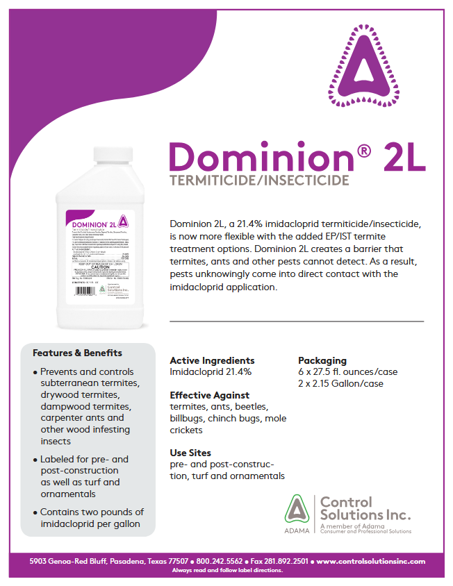 DOMINION 2L Termitcide Insecticide Insect Control Termite Whiteflies ...