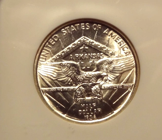 1936 ROBINSON COMMEMORATIVE HALF DOLLAR, NGC MS 65, APPROVED BY CAC. - Image 2 of 3