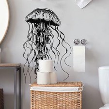 Large Jellyfish Wall Decal,Under The Sea Jellyfish Wall Sticker,Waterproof