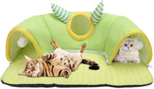 Guinea Pig Tunnel Hideout with Ball Toy,Soft Small Animal Hideaway Play Tube Toy