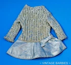 Vintage Barbie Doll Silver Sparkle #1885 Dress Excellent ~ 1960's