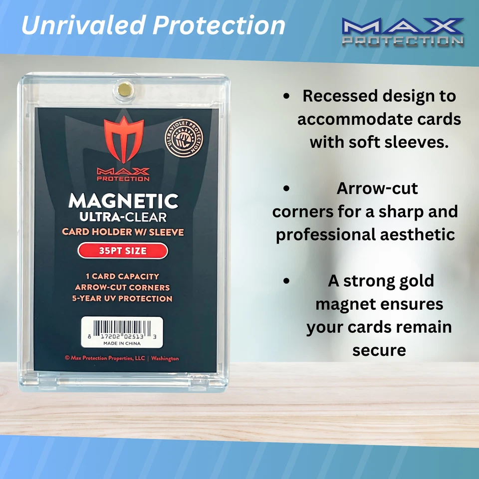 50ct Max Pro UV Ultra Clear Magnetic Card Holder 35pt for Sleeved Cards - Image 4 of 4