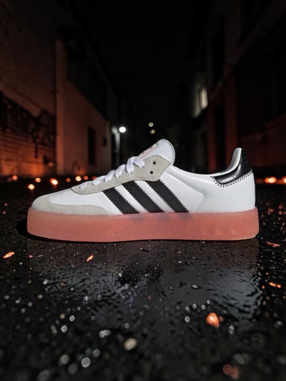 *RARE Adidas Samba Originals Sambae Black White Pink Gum Shoes (JI3072) Sz 9