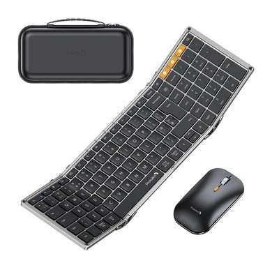 ProtoArc Faltbare Tastatur und Maus, XKM01 Tragbar Bluetooth Faltbar Grau 