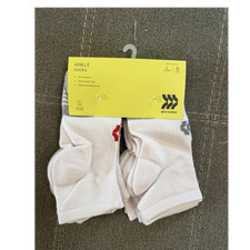 all in motion Ankle Socks White Unisex Kids Size L 6 Pairs Arch Support