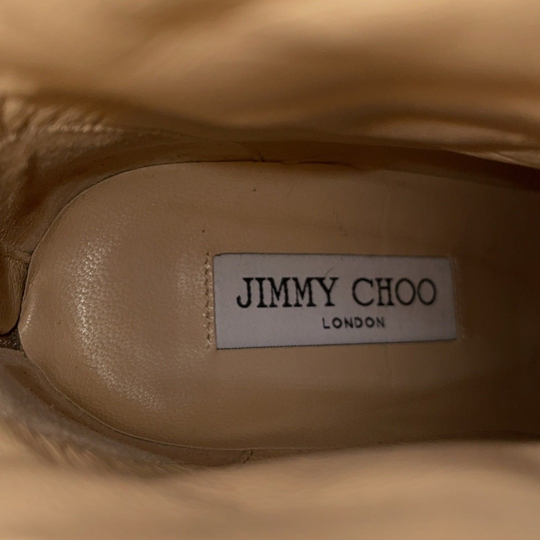 SAOLA STIVALI JIMMY CHOO suola zeppa pelle scamosciata beige 36 usati MESC 0