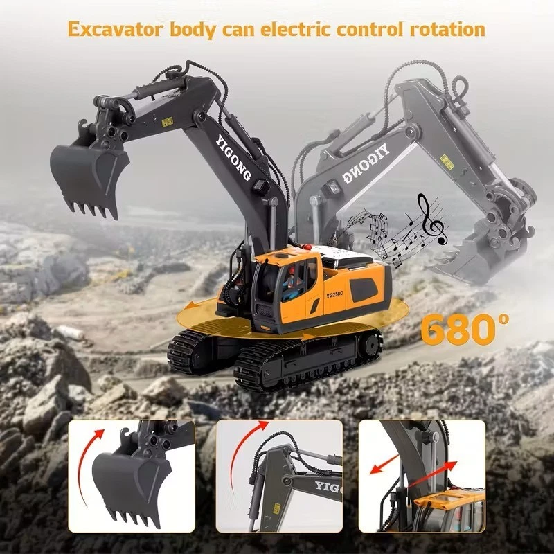 Excavator Dump Truck Bulldozer Construction Toys Remote Control Crawler - Image 2 of 4