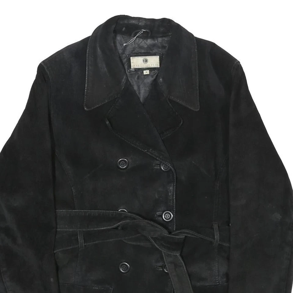 THE OUTER EDGE Womens Black Suede Button Jacket M Classic Tailored - Image 2 of 4