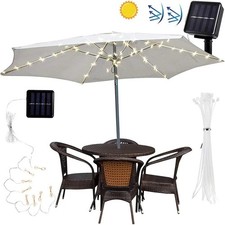 LED Solar Parasol Lights &ndash; Umbrella Fairy Light Garden Patio Table &ndash; Outdoor