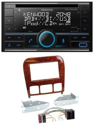 Kenwood CD 2DIN DAB USB MP3 Bluetooth Car Stereo for Mercedes S-Class 98-05 Wood