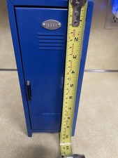 Royal BlueMini Metal Locker, 4.25"w 4.5"d 10.75"h, with black shelf