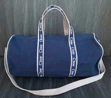 VINTAGE CBOE CHICAGO BOARD OPTIONS EXCHANGE BLUE CANVAS 20" DUFFLE BAG BIN79