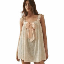 OUT FROM UNDER URBAN OUTFITTERS Women s Cream Floral Babydoll Slip Dress Small