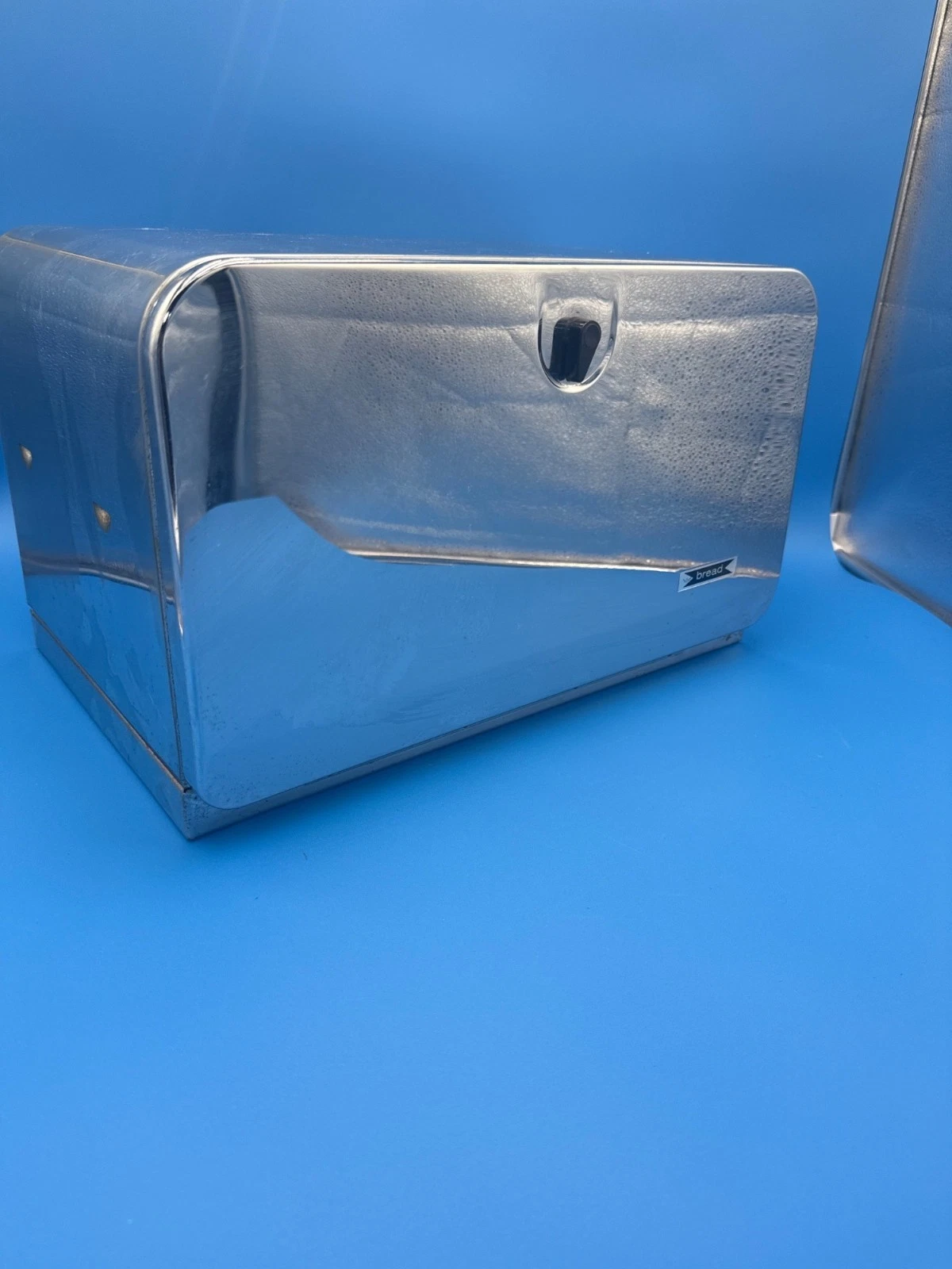 Vintage Chrome Bread Box Metal Retro Kitchen 1950's Cottagecore Grandmacore MCM
