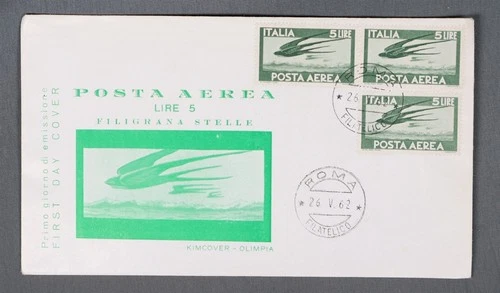 MayfairStamps Italy FDC 1962 Lire 5 Airplane Kim Cover First Day Cover aaw_89269