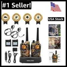 Mossy Oak Camo 2-Pack GMRS Walkie Talkies with 36-Mile Range, Waterproof Design