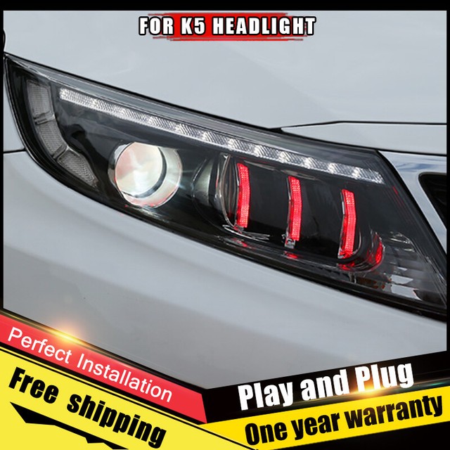 For Kia K5 Headlight assembly BiXenon Lens Double Beam HID KIT 2014
