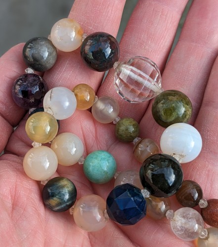 Scottish Antique Agate Specimen Hardstone Pebble necklace c1900 -Beautiful beads - Picture 7 of 8
