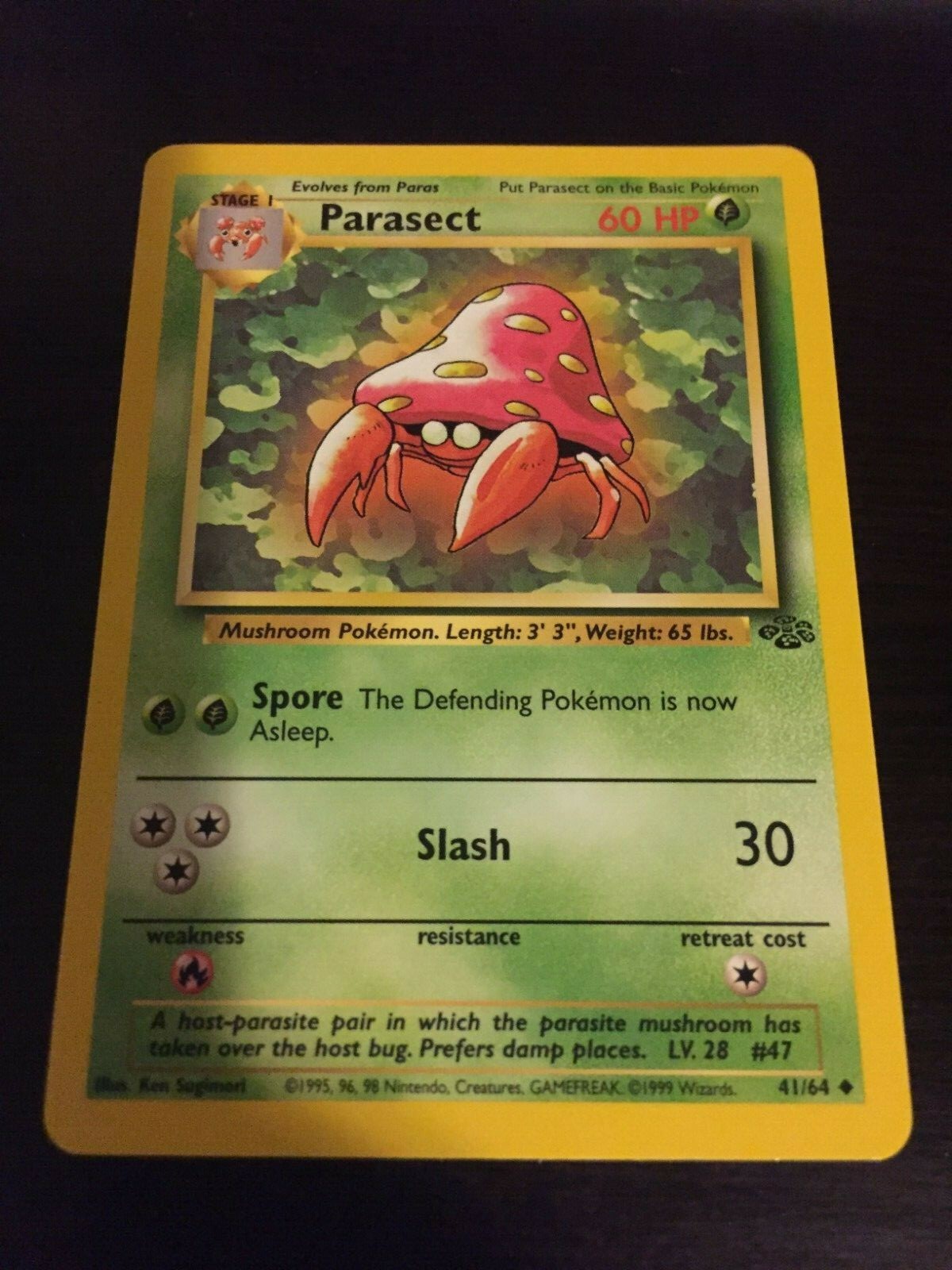 Pokemon TCG Parasect 41/64 Jungle Uncommon NM/MINT