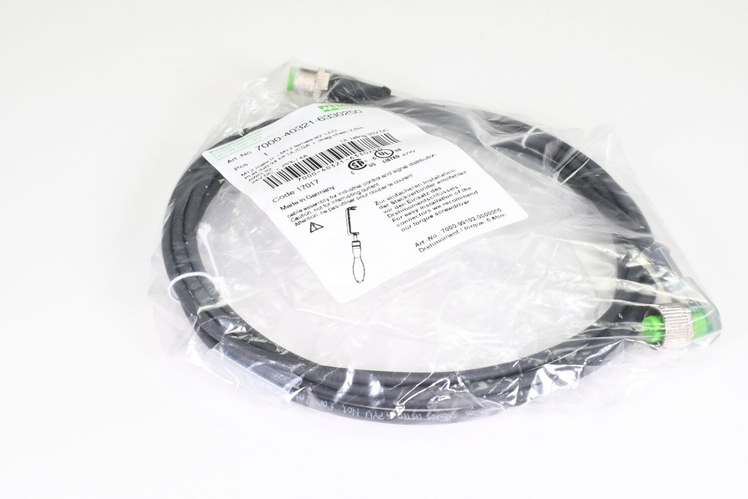 MURR ELEKTRONIK 7000-40321-6330250, Connector, L=2,5m