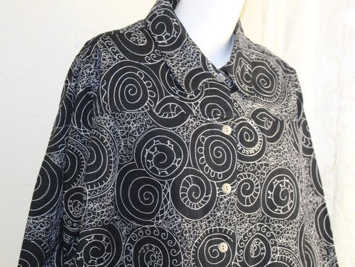 Laura Ashley Sz 2X 1X Black Cotton Twill Denim Jean All Embroidered Funky Jacket - Picture 3 of 8