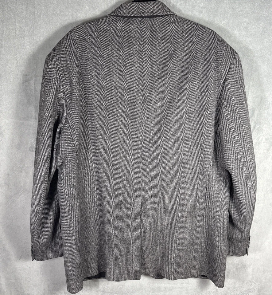 Pendleton Blazer Hombre 46 L Negro Gris Espiga Lana Virgen Abrigo Deportivo EE. UU. Foto 2 de 4