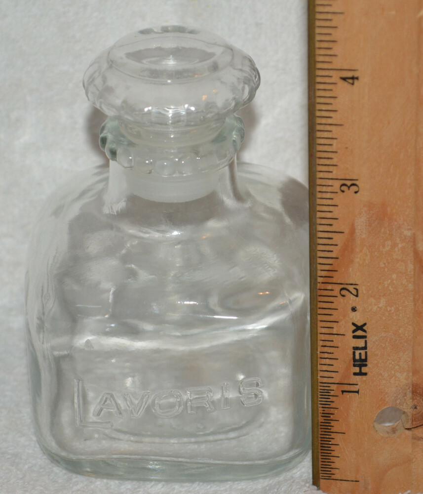 LAVORIS Glass Mouthwash Square Bottle with Stopper VINTAGE eBay