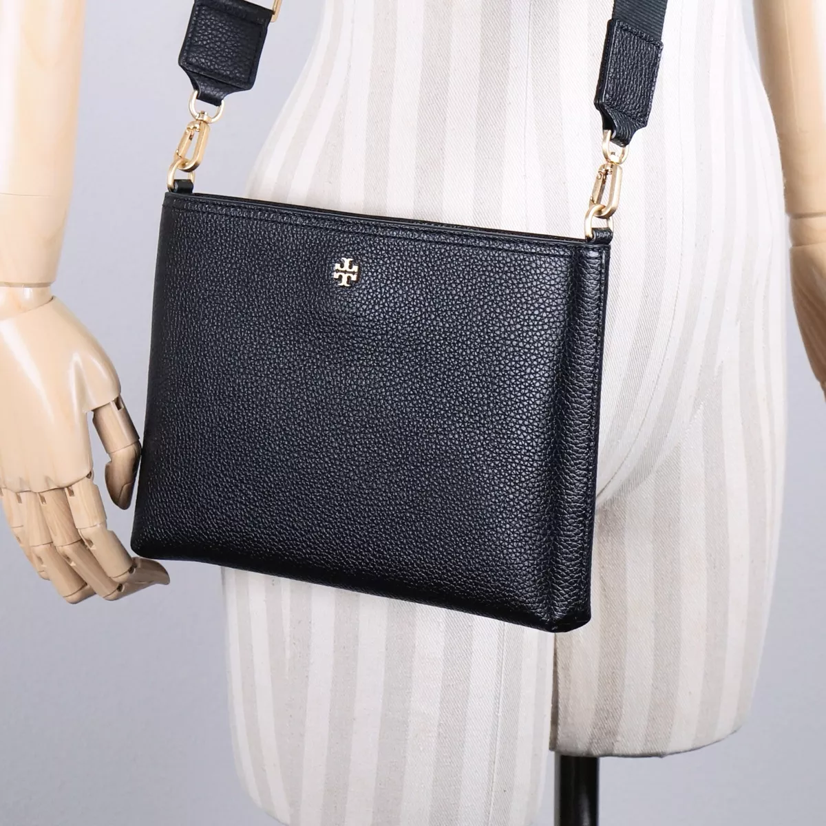 Tory Burch Blake Black Leather Crossbody Bag Purse Messenger Swingpack  148314 | eBay