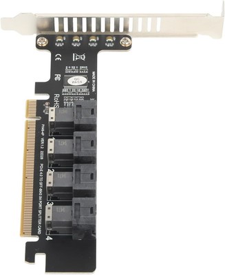 PCIE X16 to 4 Port U.2 Adapter Card, PCIE X16 to U.2 NVME SFF 8643 SFF 8639